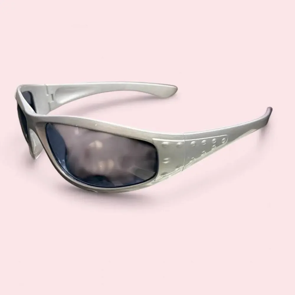Unisex silver grey sunglasses Cyberpunk y2k